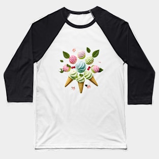 Stacked Scoop Ice Cream products Baseball T-Shirt